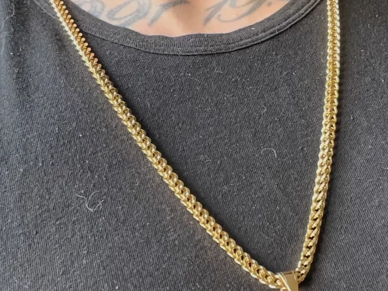 Billede 3 - 5mm goldfilled Franco kæde m. Medusa
