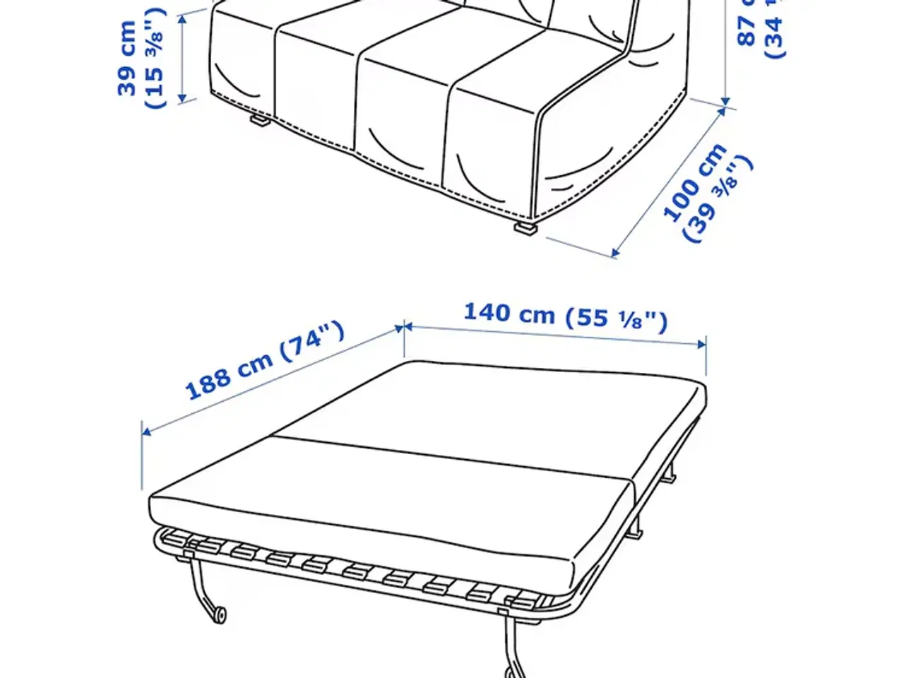 Billede 2 - Ikea sovesofa med topmadras 