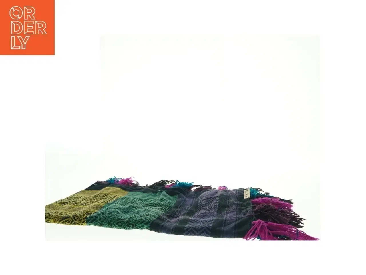 Billede 2 - Ternet tørklæde med frynser fra Ichi (str. 95 x 95 cm)