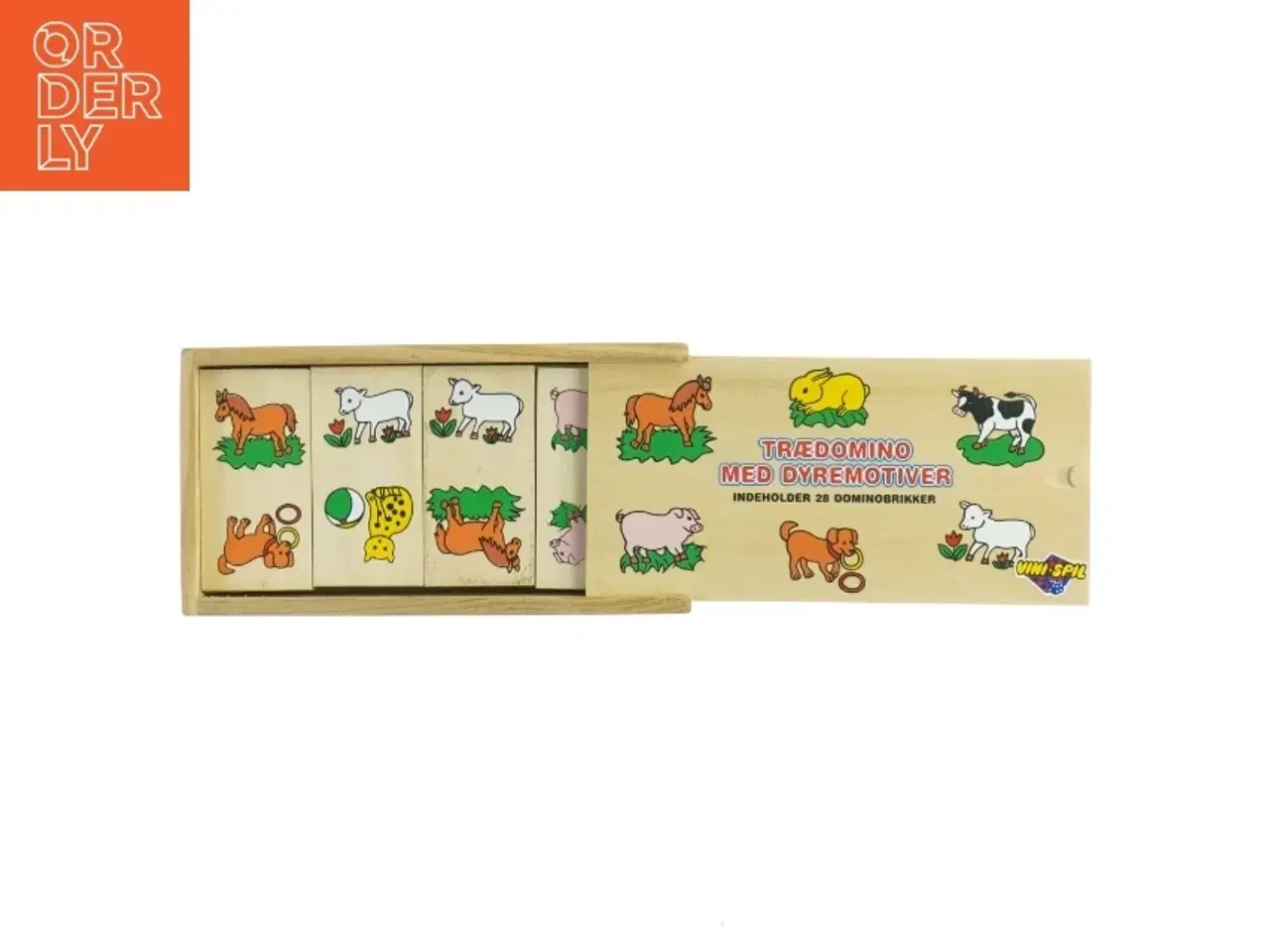 Billede 2 - Trædomino med dyremotiver (str. 18 x 10 x 5 cm)