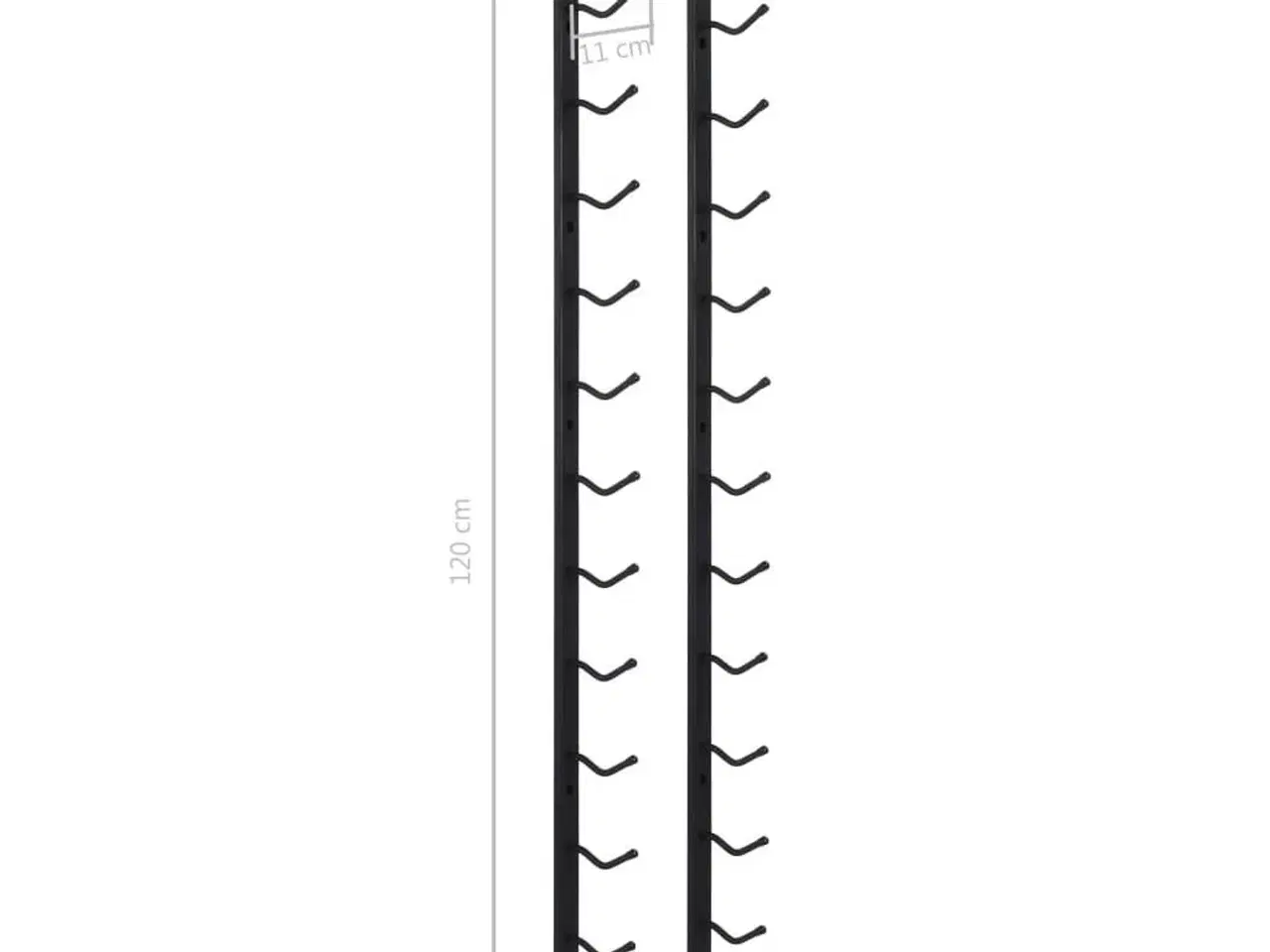 Billede 6 - Vægmonteret vinreol til 12 vinflasker sort jern