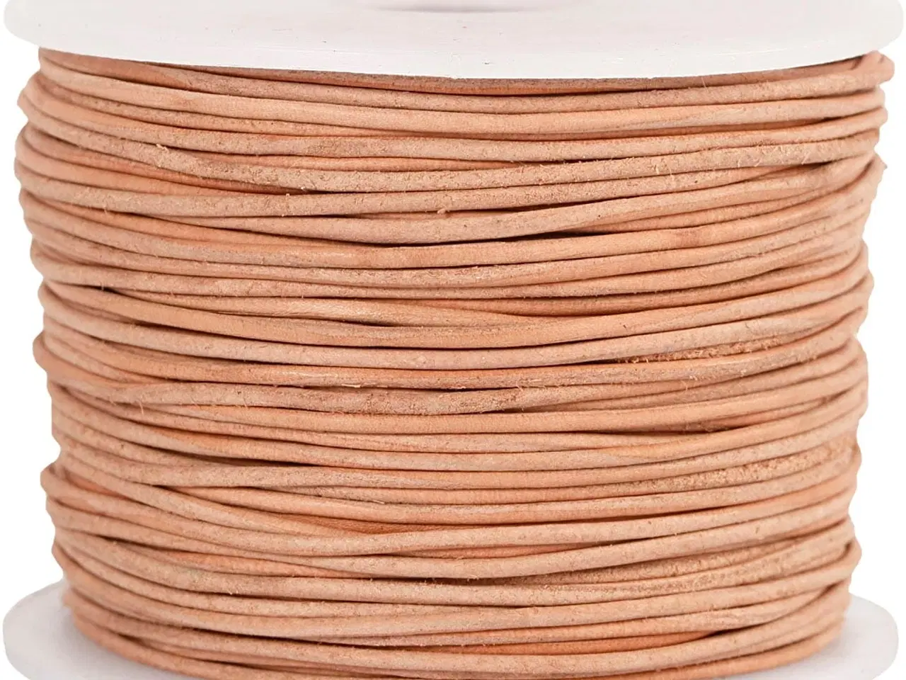 Billede 1 - Beige lædersnor 1 mm - 50 meter til kreative projekter