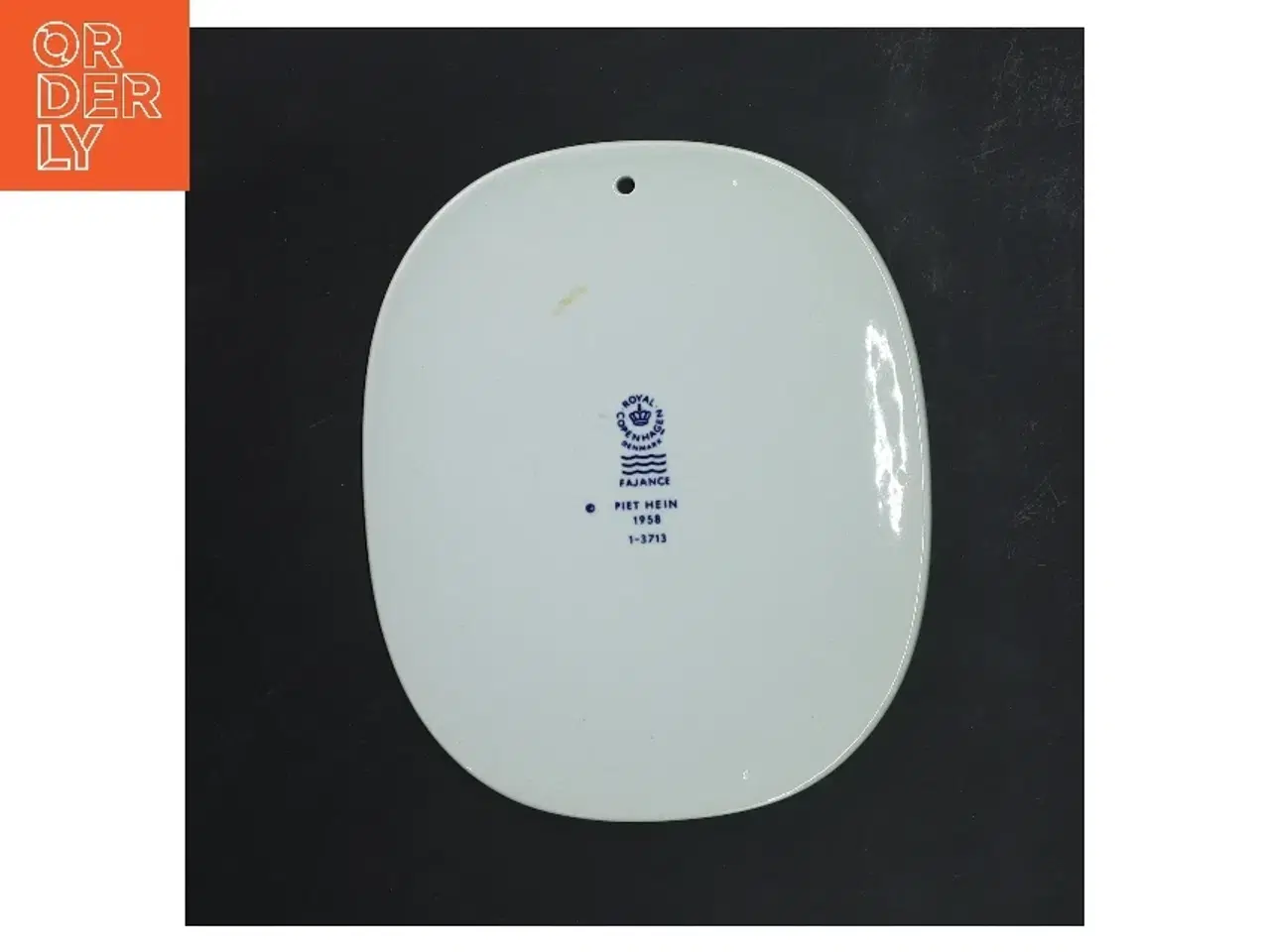 Billede 2 - Keramisk platte med citat af Piet Hein fra Royal Copenhagen (str. 17x14 cm)