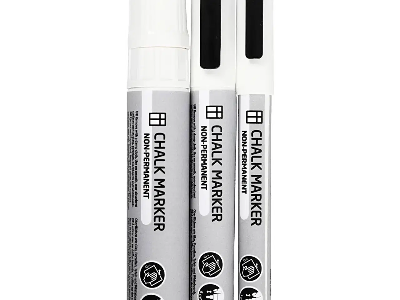 Billede 1 - Kridttusch, streg 3+6+15 mm, hvid, 3 stk./ 1 pk.