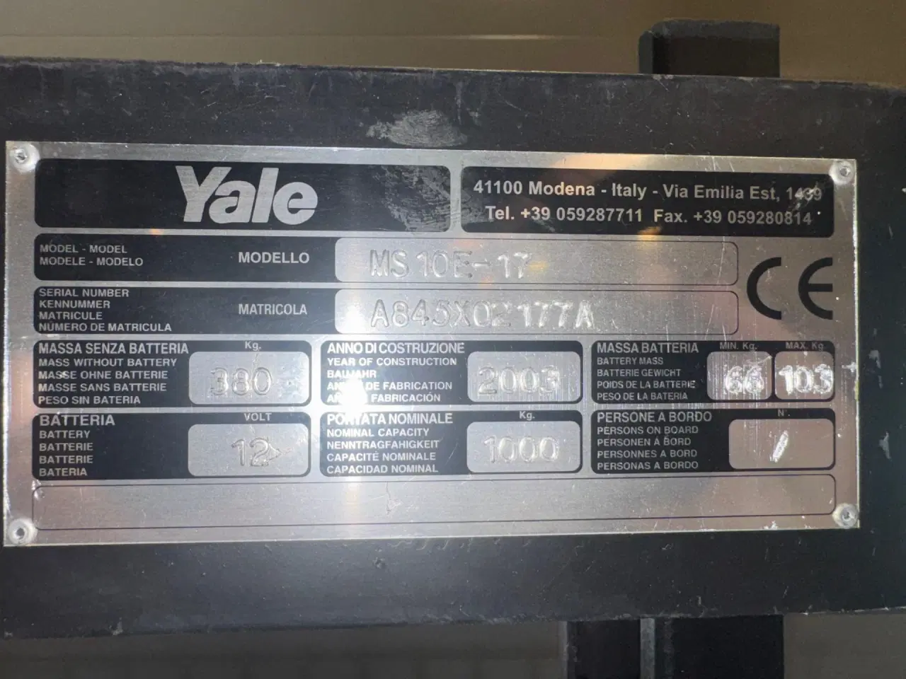 Billede 11 - Yale elekstrisk pallestabler med 1 meter stop.