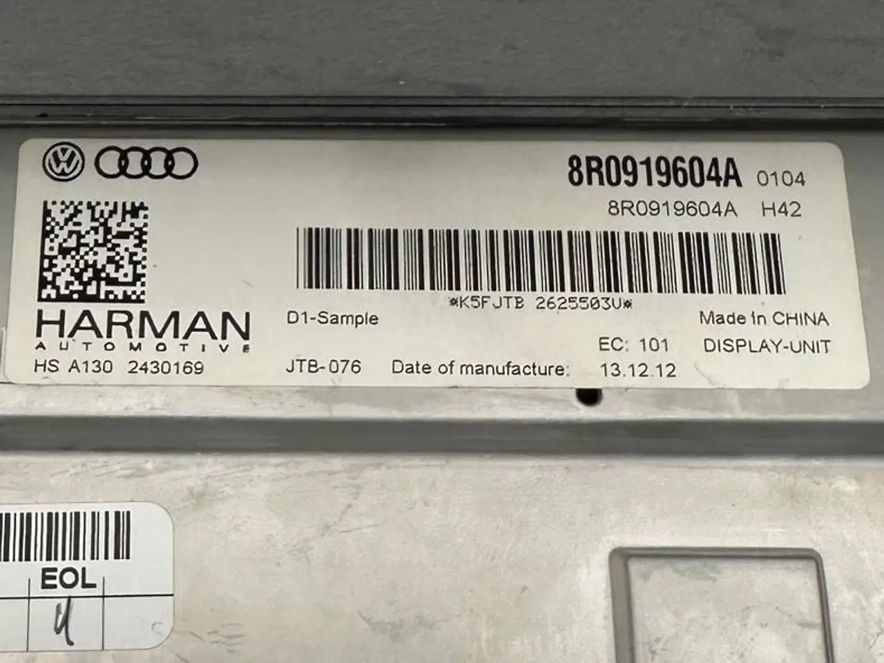 Billede 2 - Original Audi MMI Skærm – 6.5" Display 