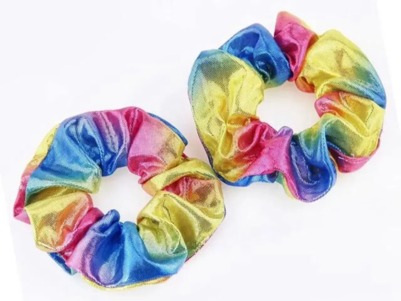 Billede 6 - Scrunchie hårelastik med regnbue effekt 