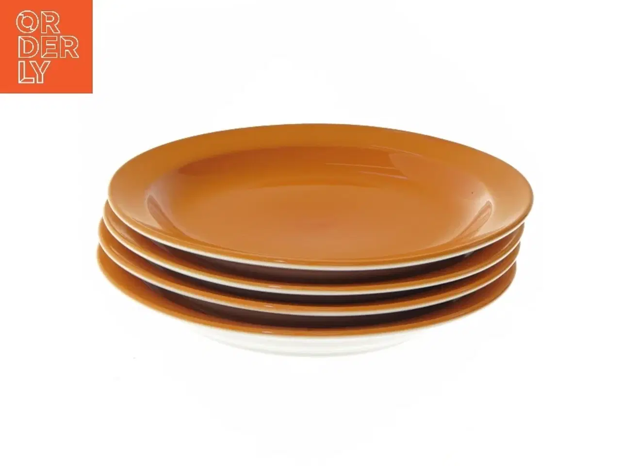 Billede 1 - 4 stk orange tallerkener Ø21 cm fra Lounge (str. 4 stk Ø 21 cm)