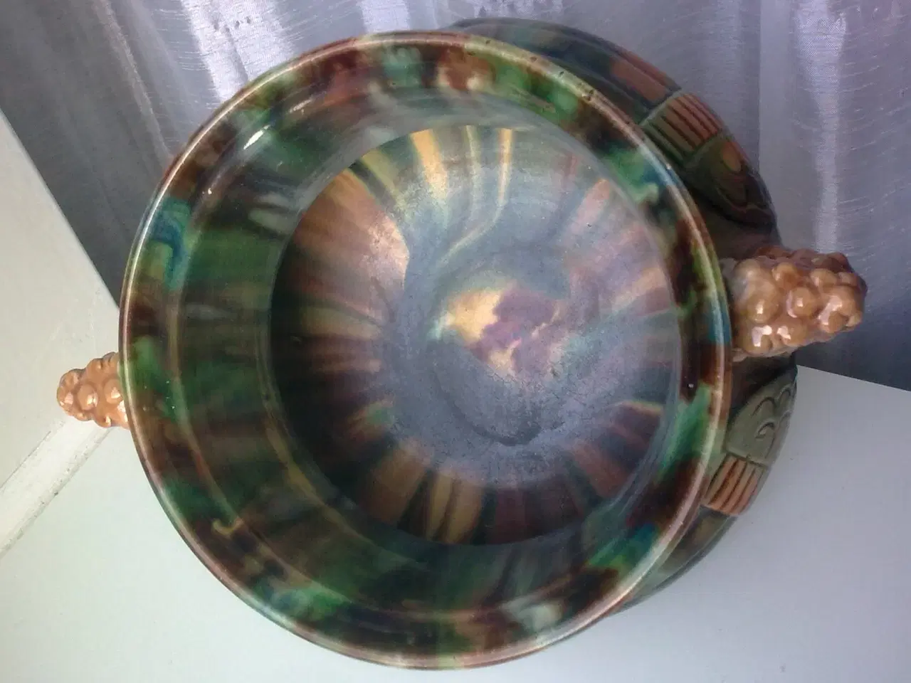 Billede 13 - Potteplante KÆMPE ler krukke DK løbeglasur