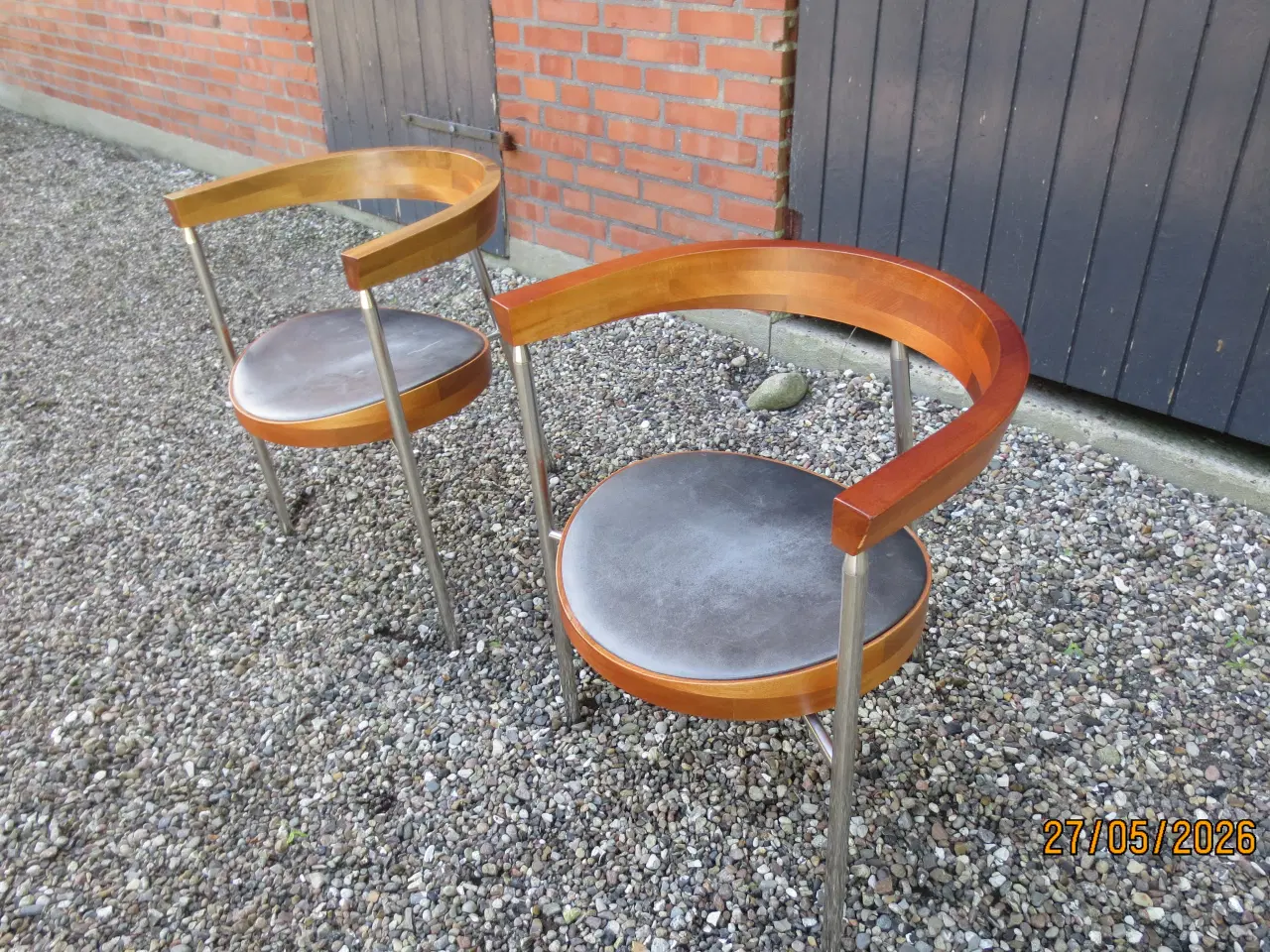 Billede 1 - 2 stk Spisestuestole med Rund Ryg