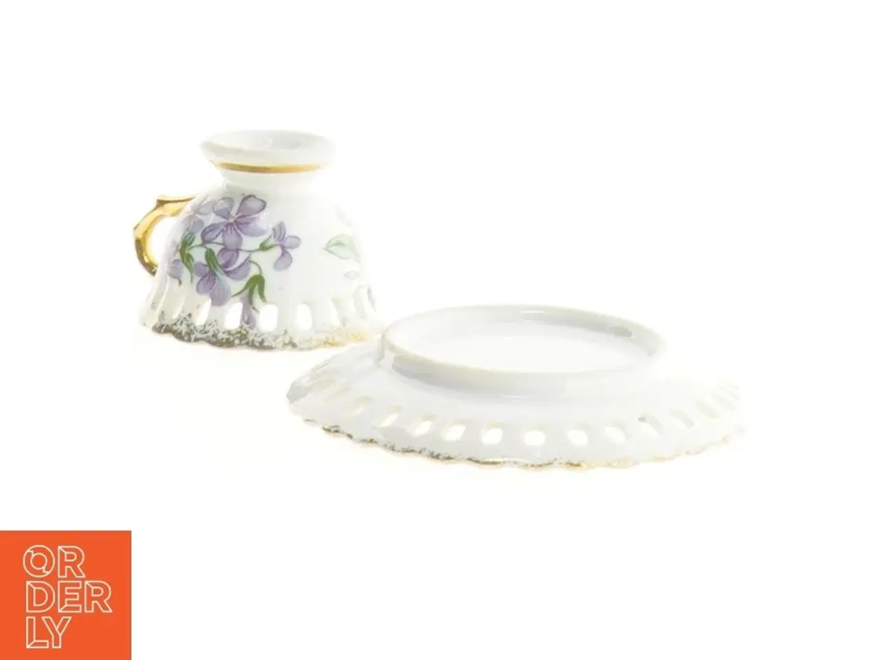 Billede 3 - Porcelænskop og underkop (str. 9 x 4 cm)