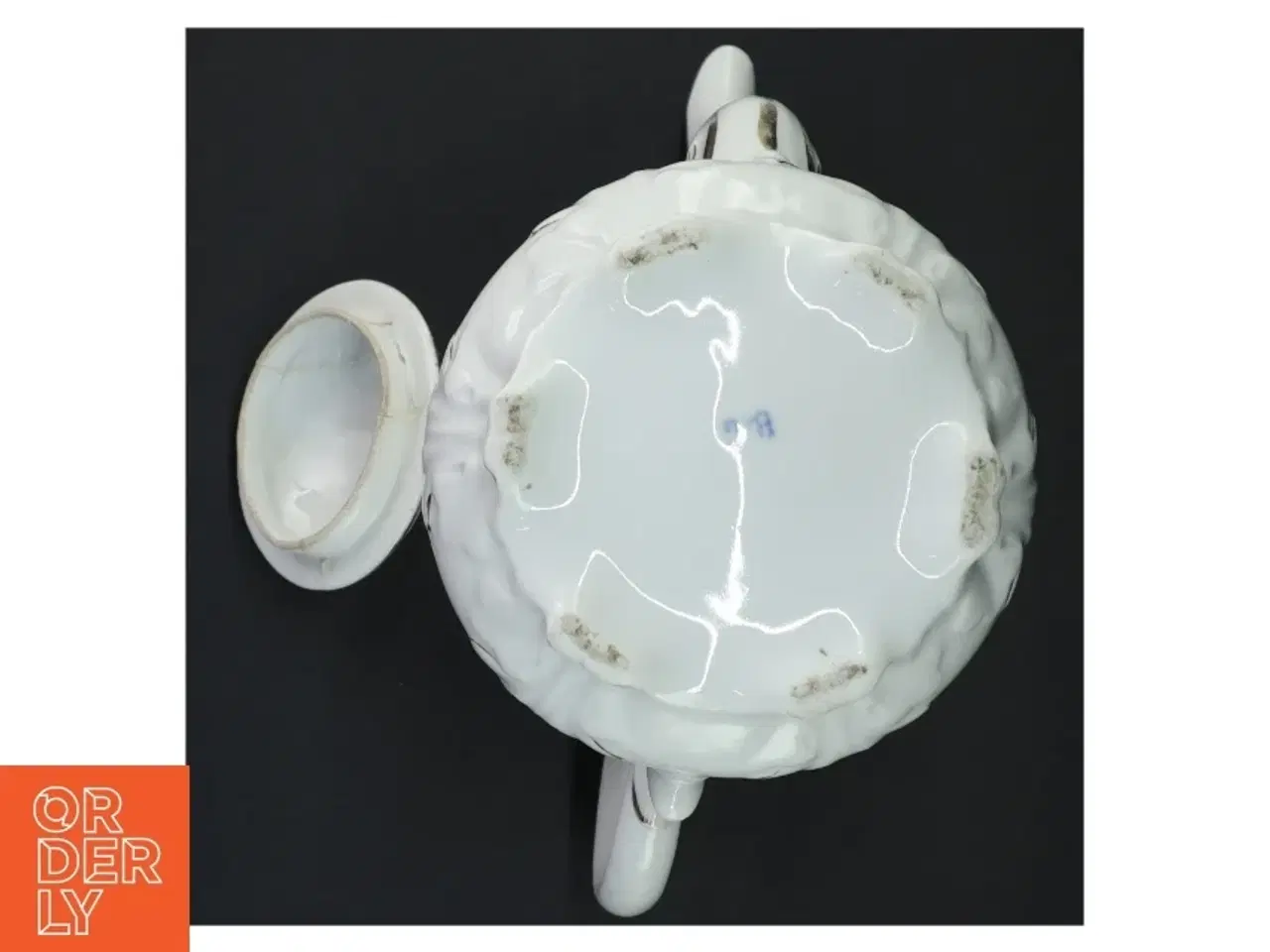 Billede 4 - Antik kaffekande i hvidt porcelæn med guld, Bing & Grøndahl (str. 24 x 13 cm)