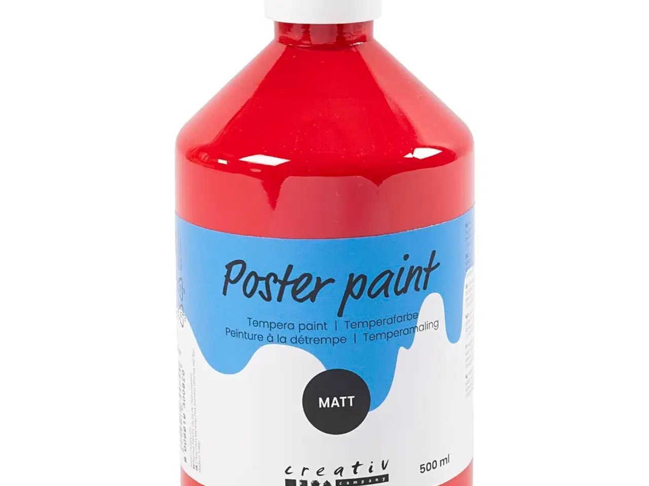 Billede 1 - Temperamaling Mat, mørk rød, 500ml/ 1 fl.
