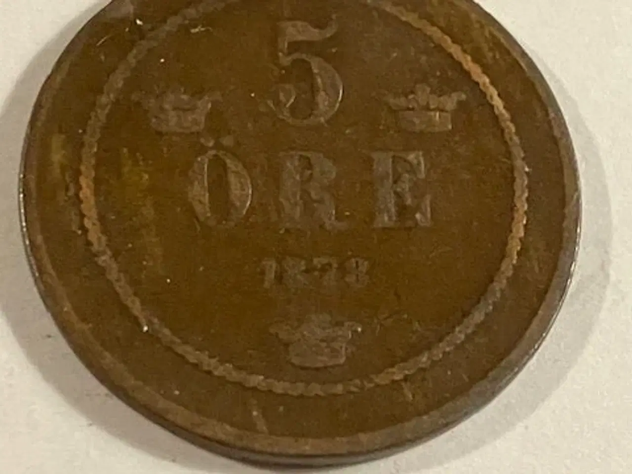 Billede 1 - 5 øre 1878 Sverige