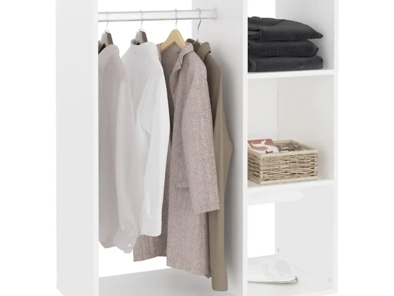 Billede 4 - Garderobe 80x40x110 cm spånplade hvid