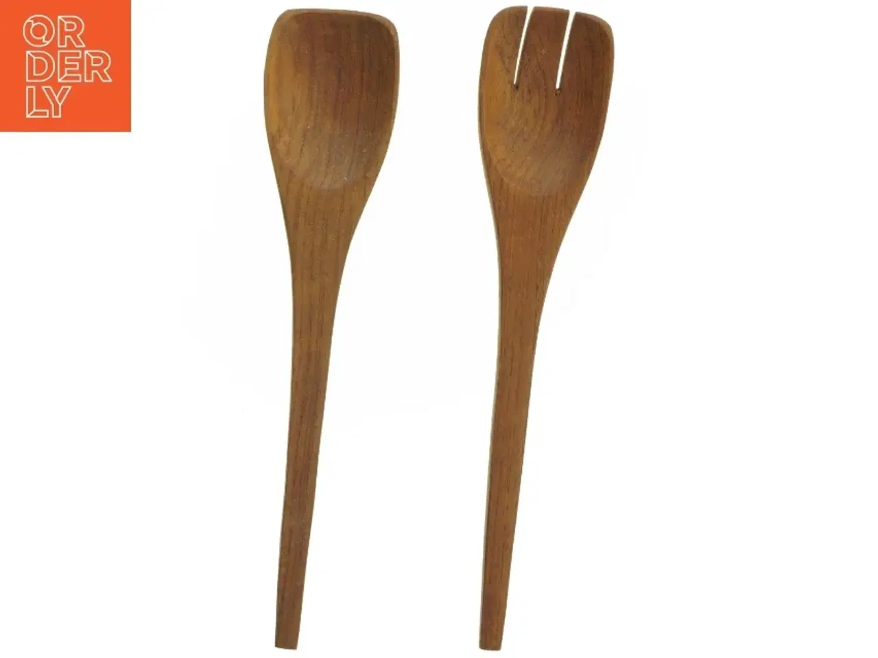 Billede 1 - Sæt med salatbestik af teaktræ (str. 31x6,5 cm)