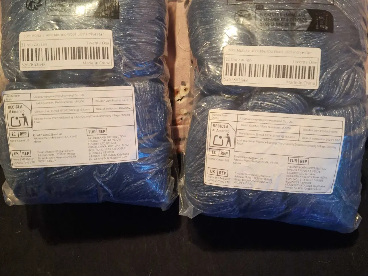 Billede 1 - Garn blå