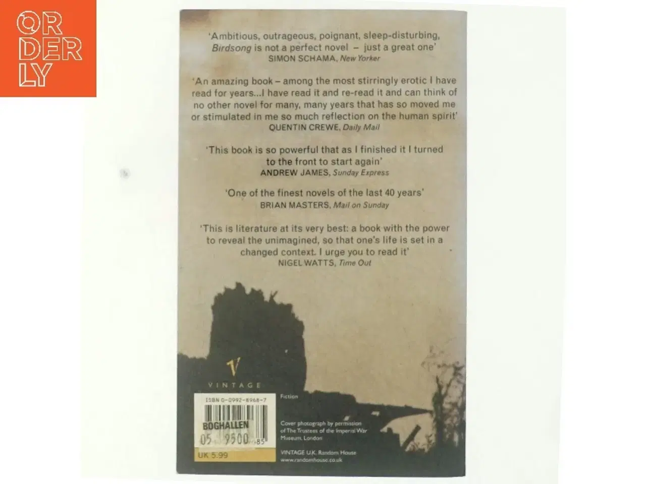 Billede 3 - Birdsong af Sebastian Faulks (Bog)