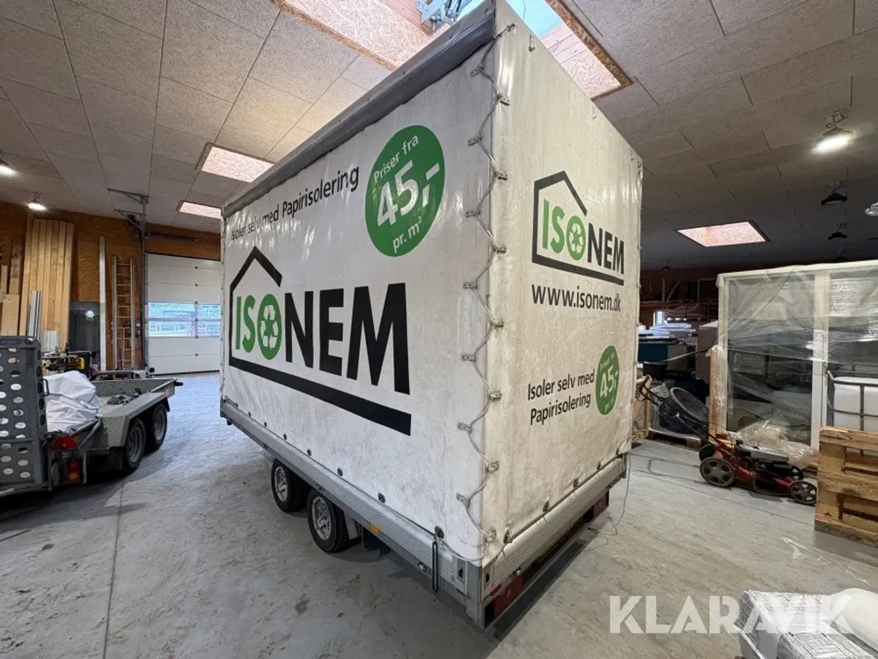 Billede 1 - Gardin trailer Unsinn GTP 2636 med isoleringsmaskine monteret