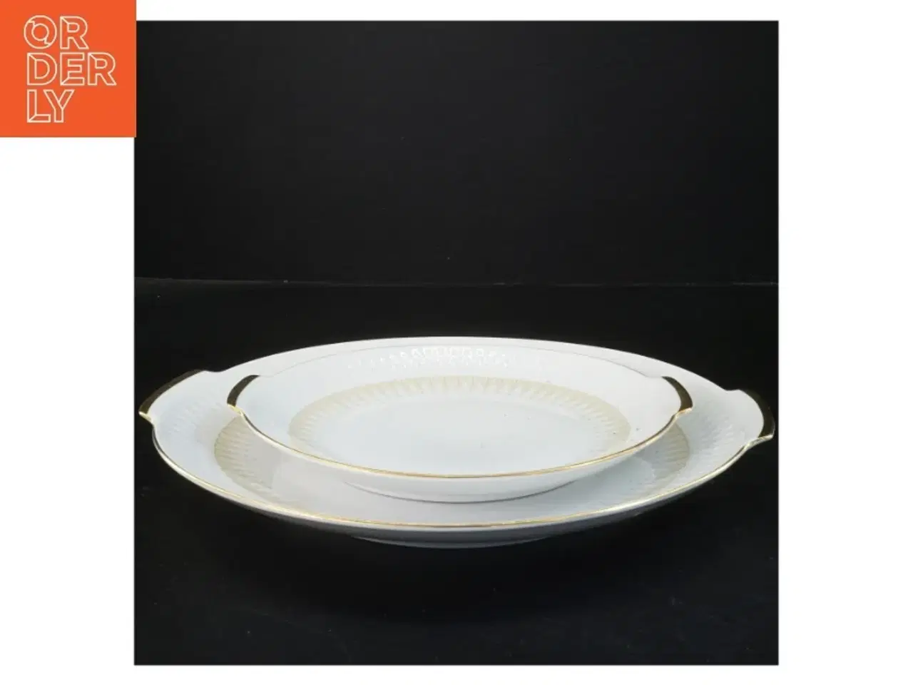 Billede 1 - Porcelænsfade med guldkant (str. Ø 20,5&ø28 cm)
