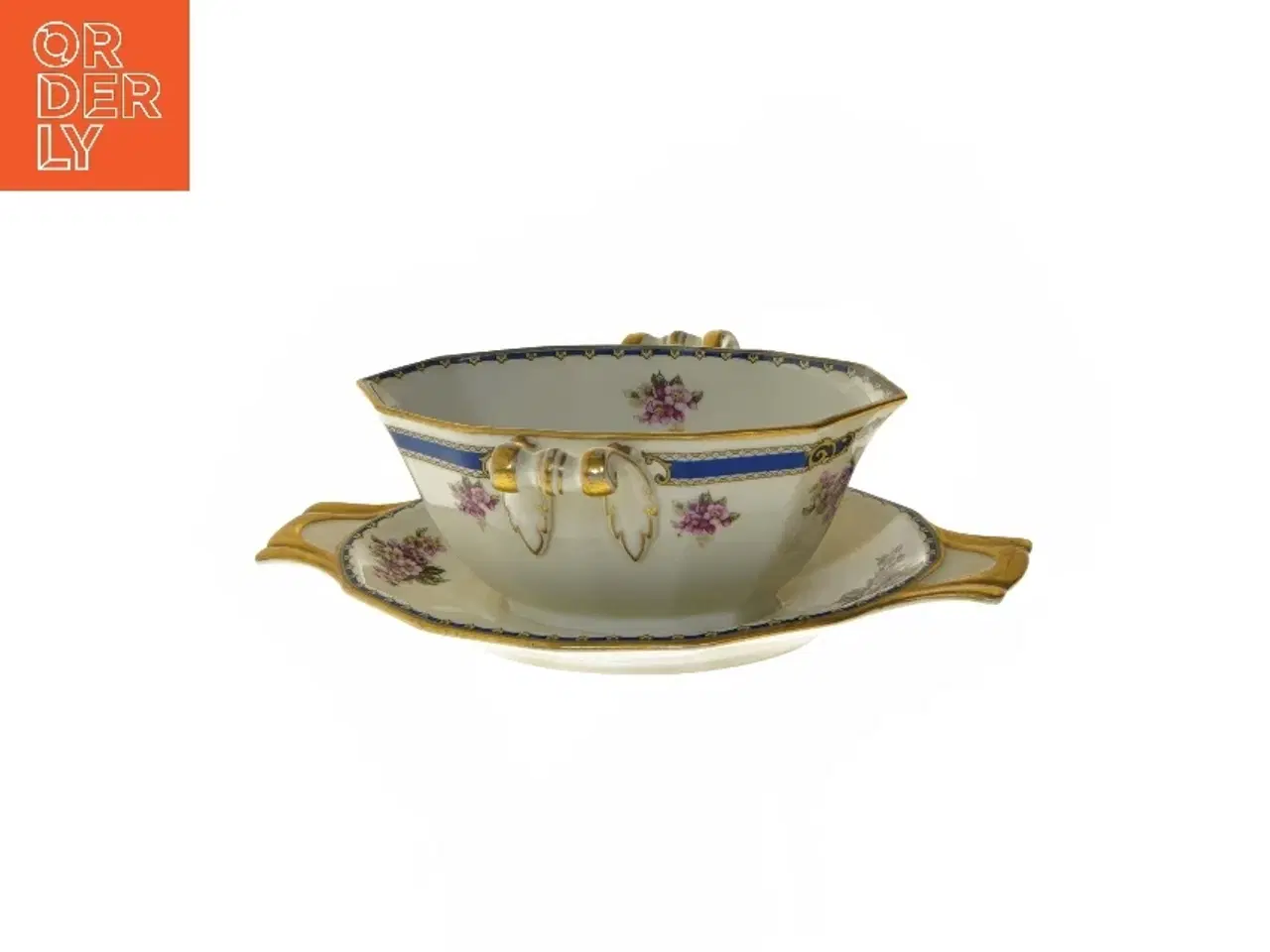 Billede 4 - Smuk sovseskål med underskål, Schlaggenwald (str. Ø 26xØ15x8 cm)