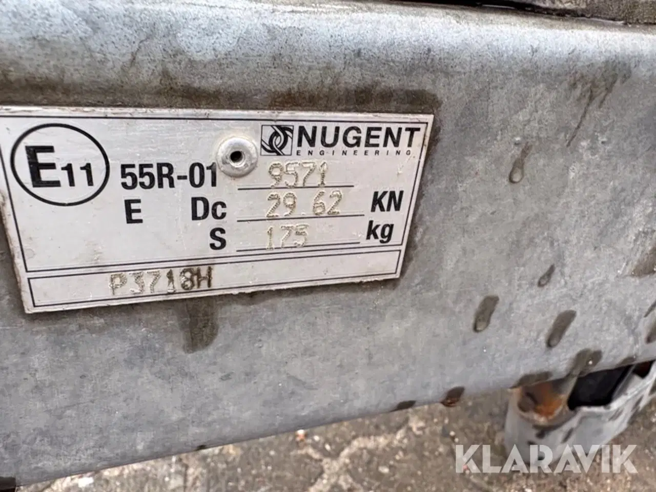 Billede 5 - Maskintrailer 3500kg Nugent P3718H