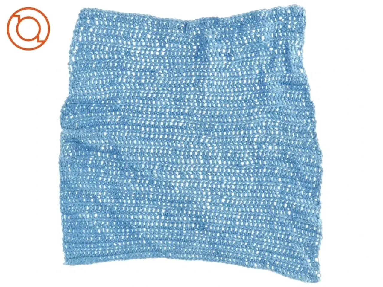 Billede 1 - Blåt strikket tæppe (str. 29 x 29 cm)