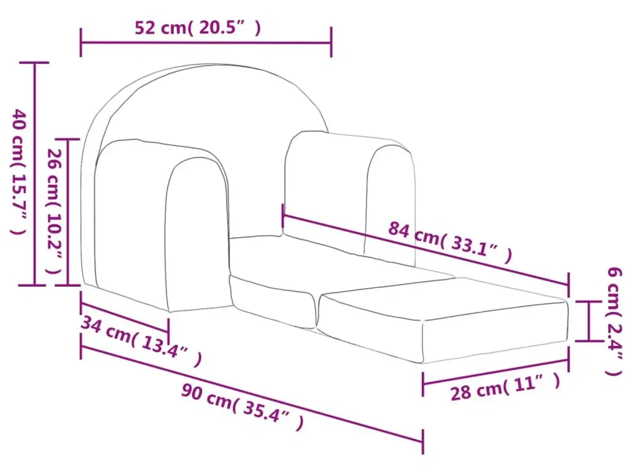 Billede 8 - Sovesofa til børn blødt plys antracitgrå