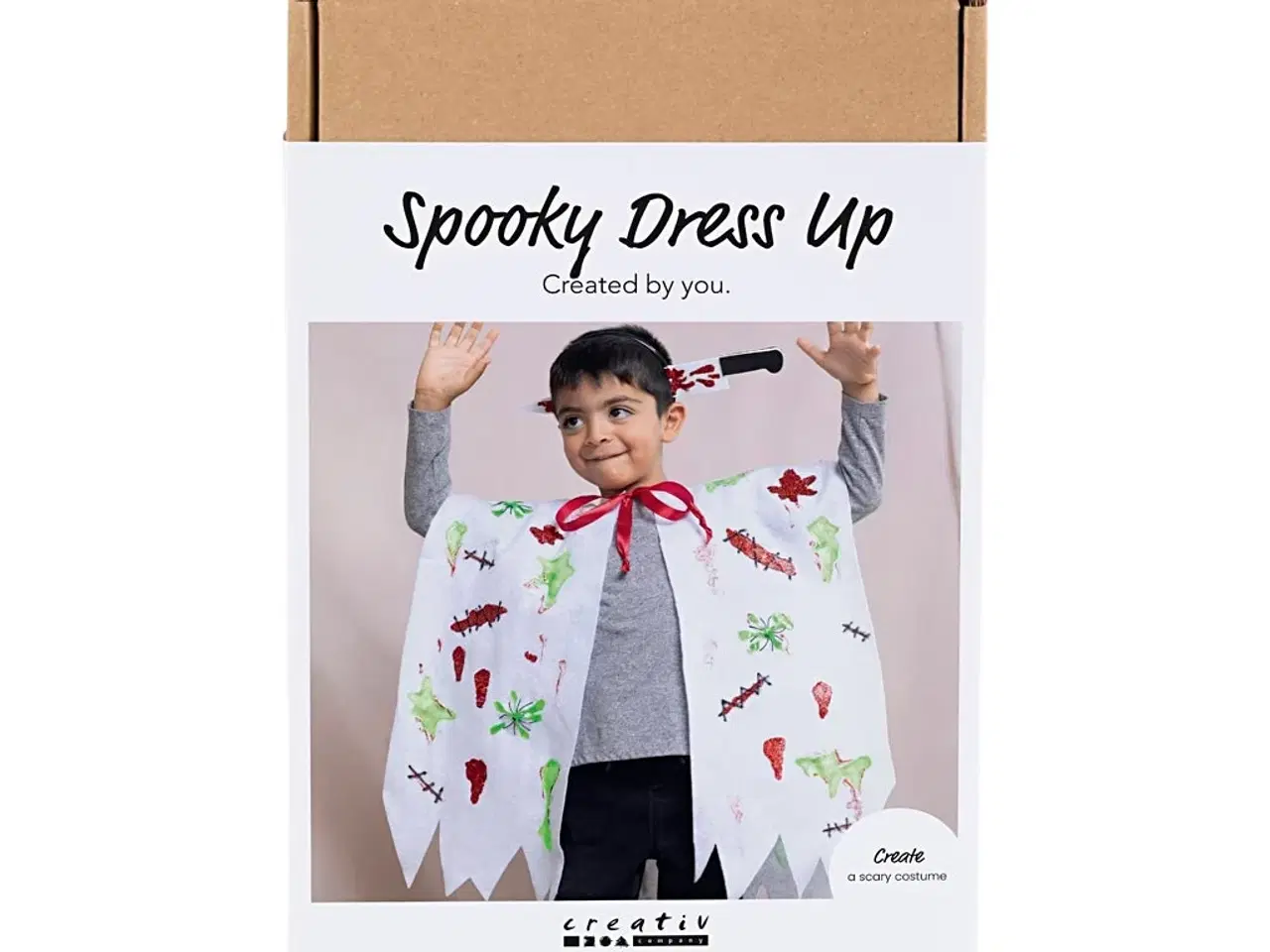 Billede 1 - DIY Kit Spooky Udklædning, Kappe og hårbøjle, ass. farver, 1 pk.