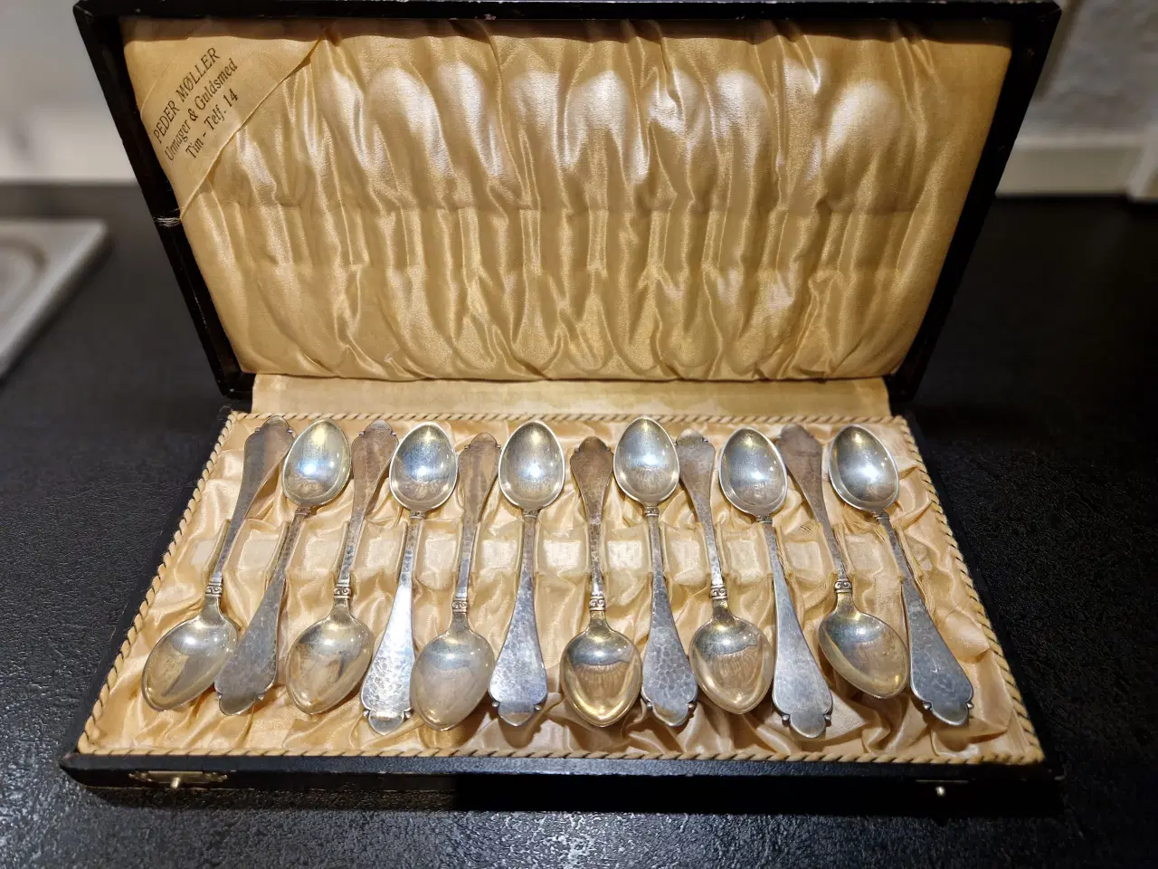 Billede 1 - 12 stk. Brernstoff teskeer, 3 tårnet