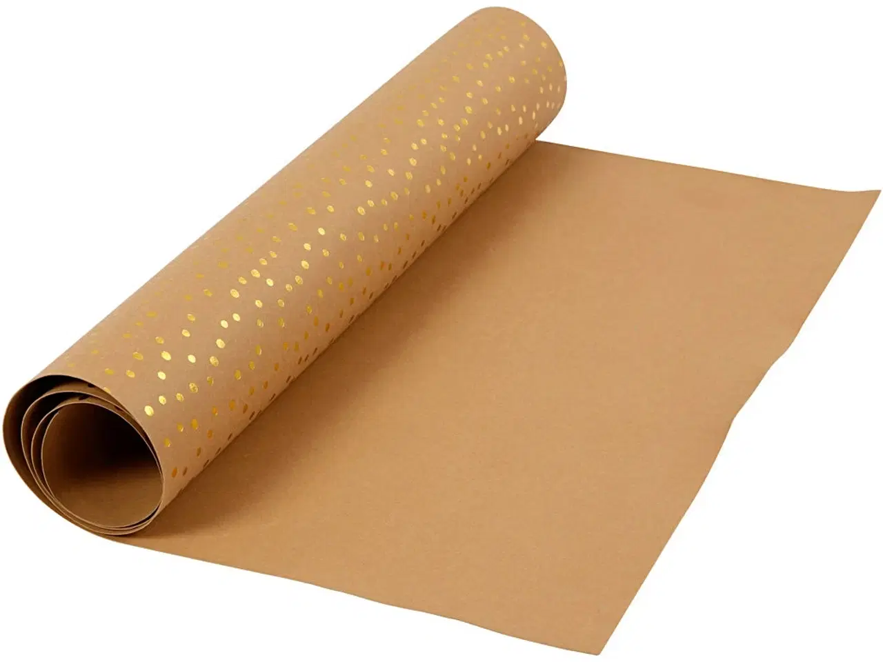 Billede 1 - Læderpapir, B: 50 cm, ensfarvet,folie, 350 g, lys brun, guld, 1m/ 1 rl.