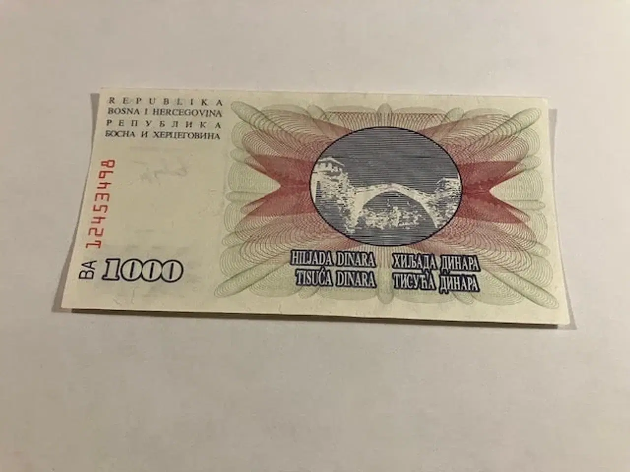 Billede 2 - 1000 Dinar Bosnien & Herzegovina 1992