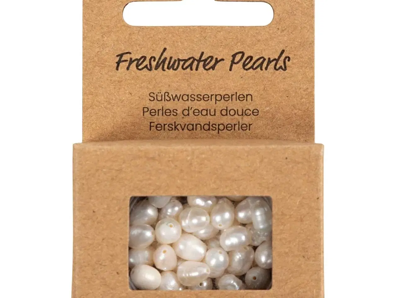Billede 1 - Ferskvandsperler, Gennemboret på tværs, diam. 4-6 mm, hulstr. 1 mm, perlemor, 55stk./ 1 pk.