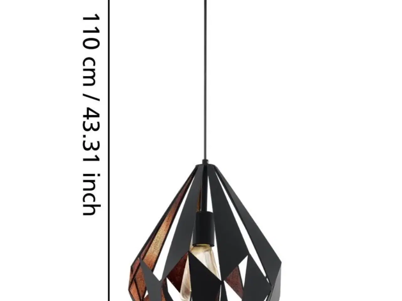 Billede 4 - Loft pendel mrk. Eglo Carlton 1 pendel, Ø31 cm