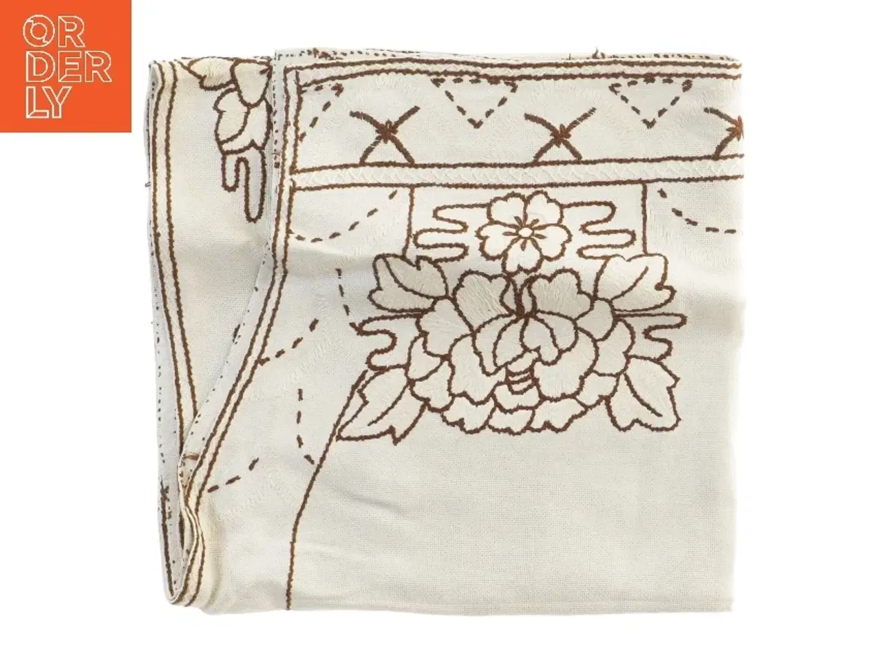 Billede 1 - Broderet dug (str. 70x140 cm)