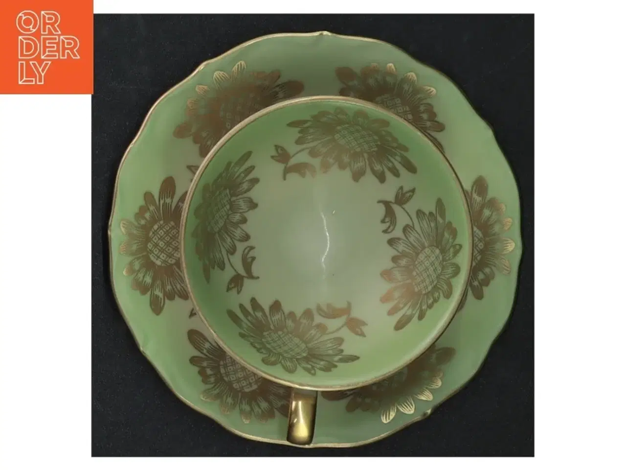 Billede 5 - Porcelæn tekop og underkop med blomstermotiv fra Bavaria