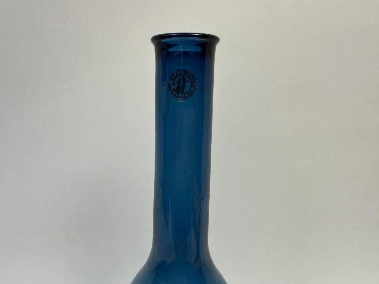 Billede 3 - Stor blå flaske / karaffel / vase (vintage)