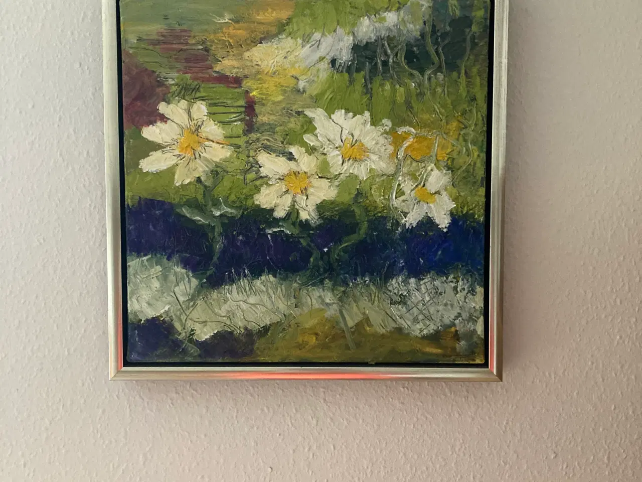 Billede 1 - Maleri med hvide blomster