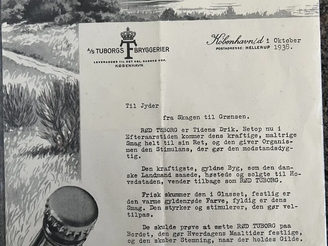 Billede 1 - Rød Tuborg reklamebrev