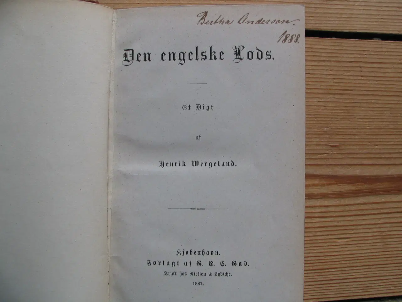 Billede 3 - Henrik Wergeland. Den engelske lods - Et digt