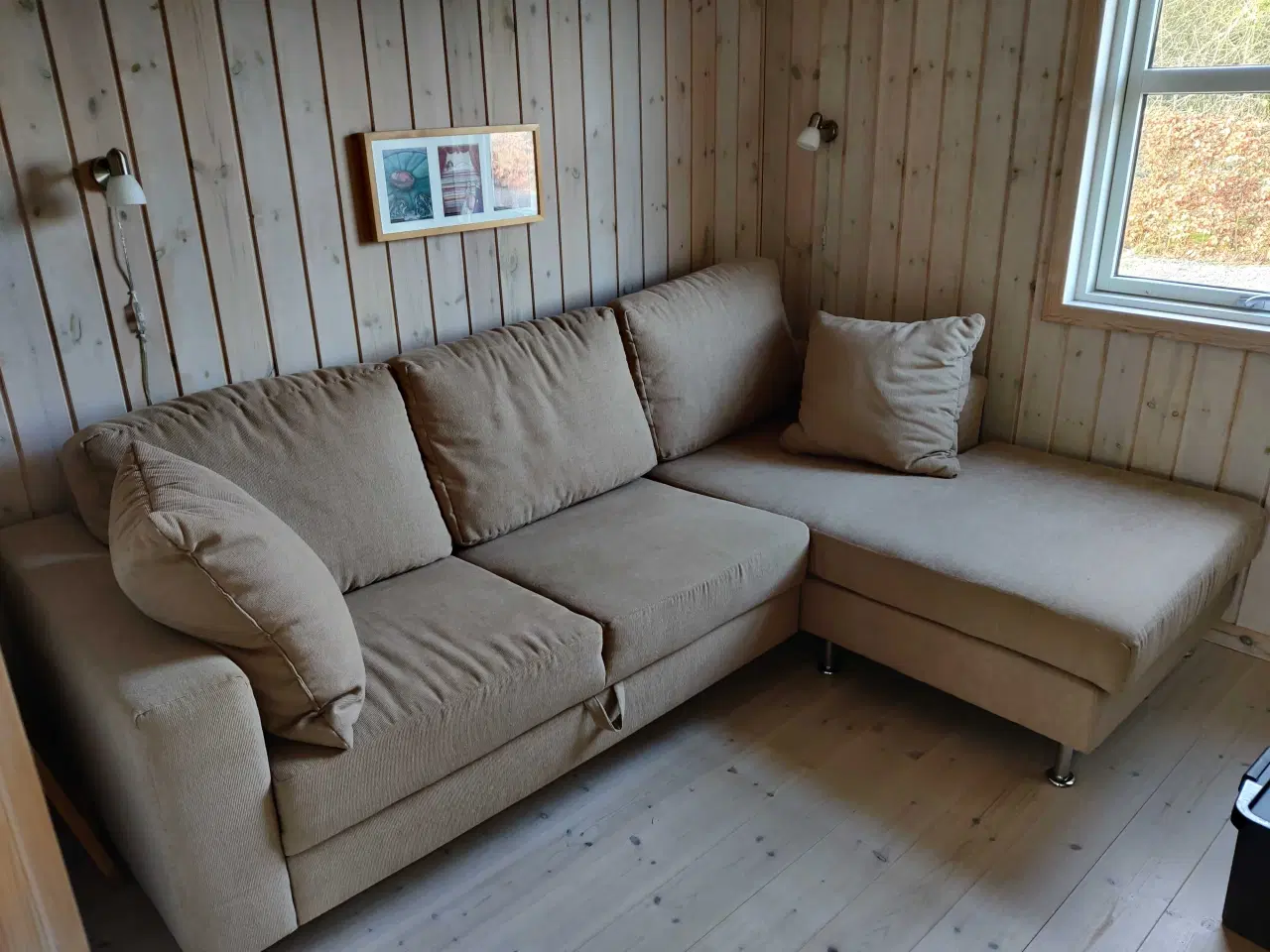 Billede 1 - Dobbelt sovesofa med chaiselong 