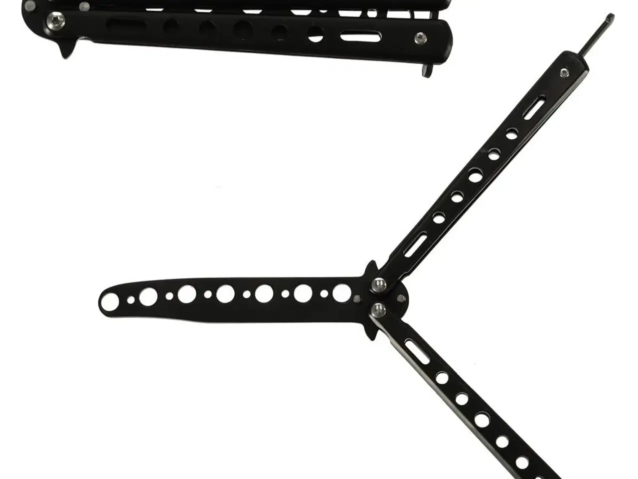 Billede 2 - Trænings-butterflykniv – stump øvekniv i metal (10 cm klinge)