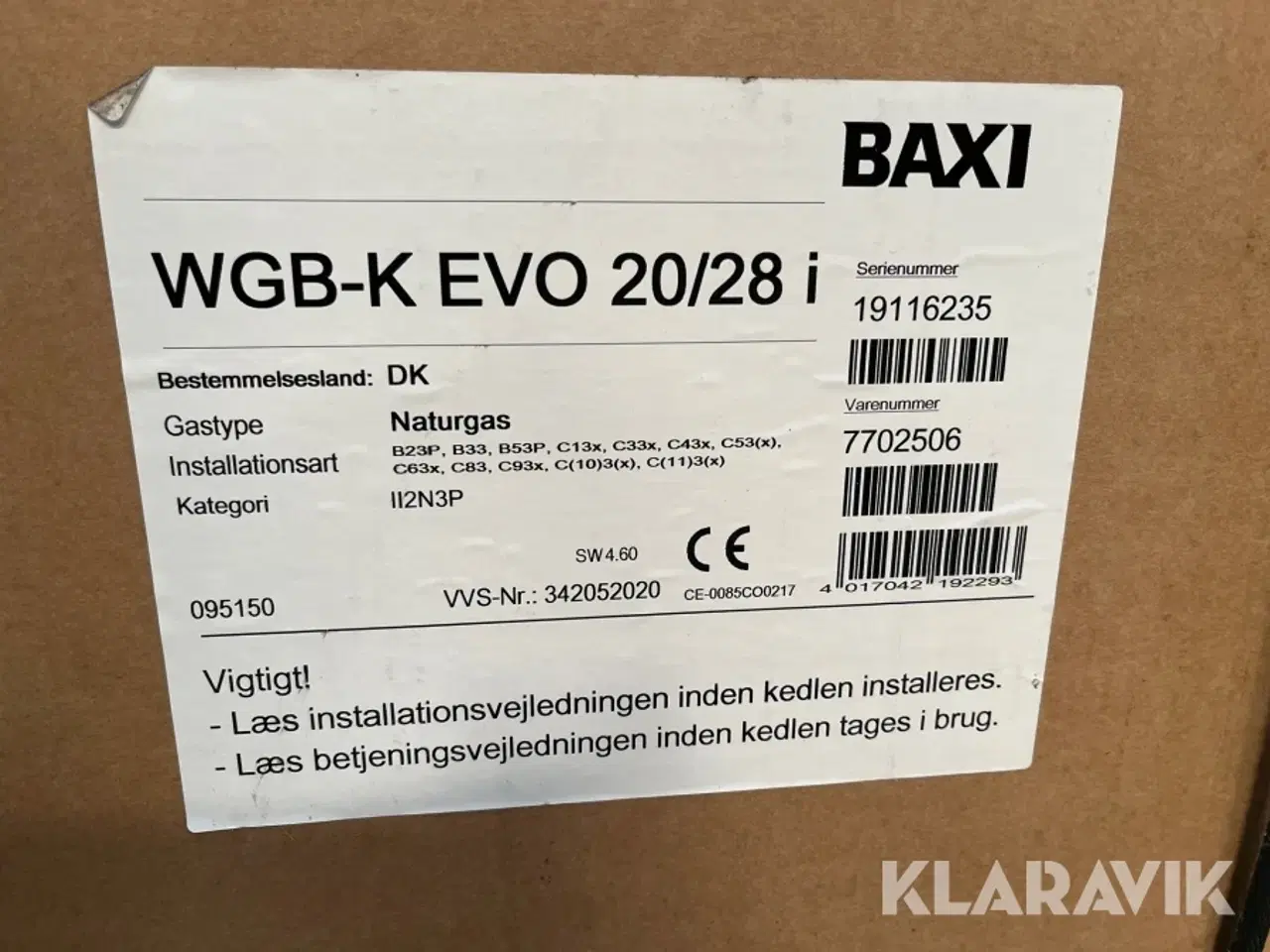 Billede 4 - Gaskedel med klimastyring Baxi WHB-K EVO 20/28 i