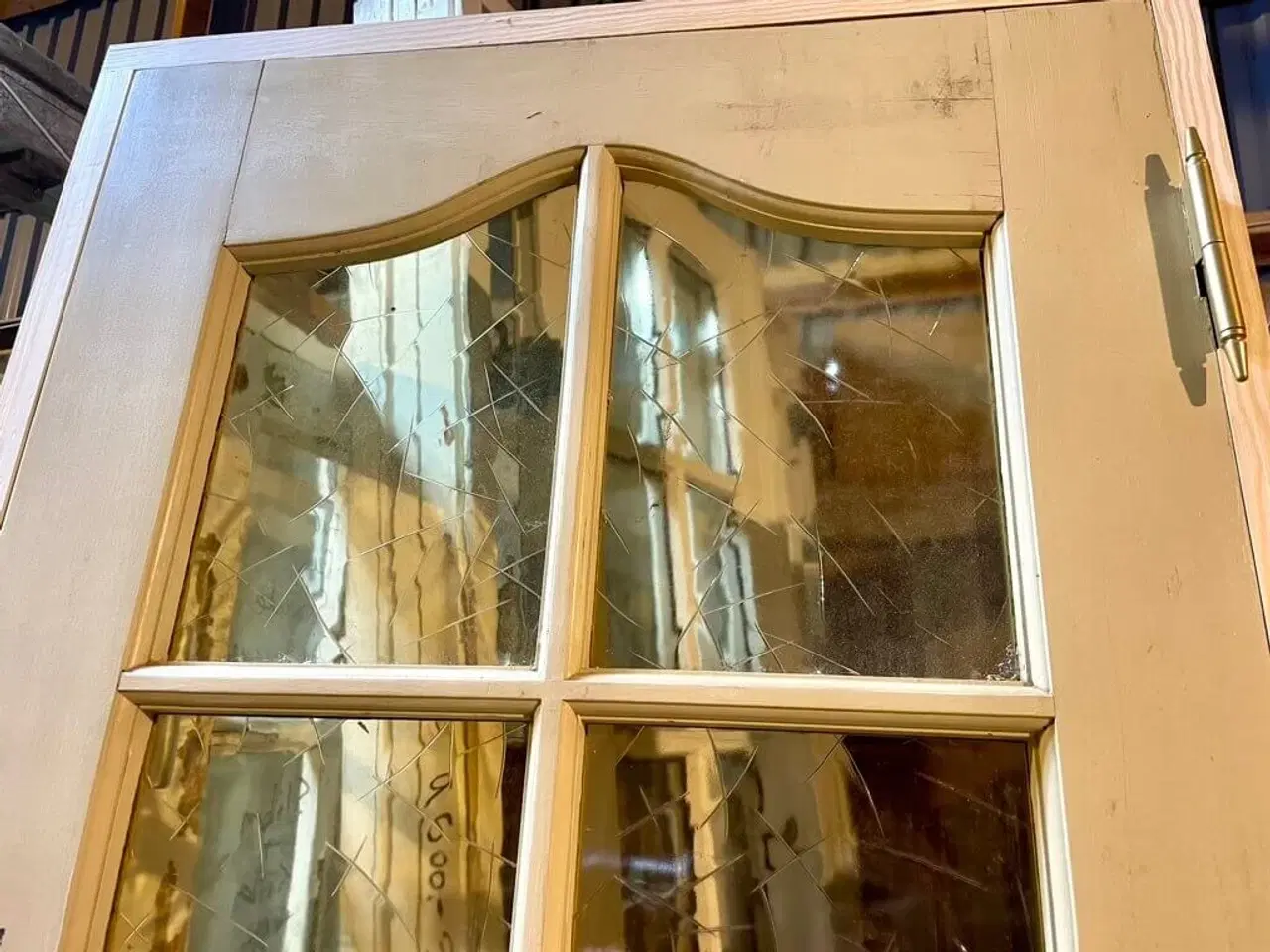 Billede 3 - Smal glasdør m. katedralglas og ny karm