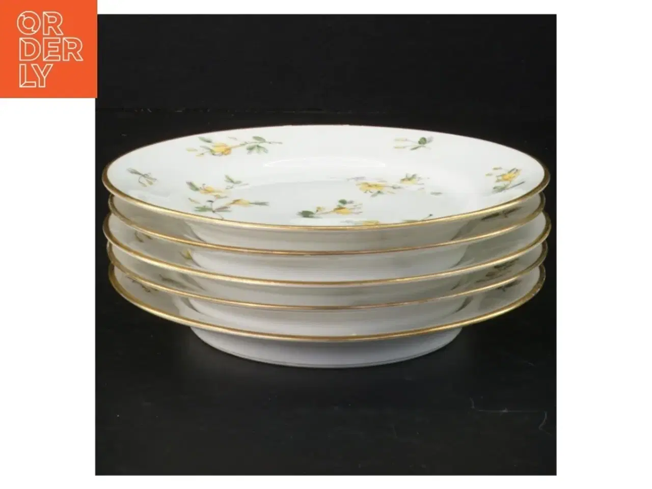 Billede 1 - Porcelænstallerkener med blomstermotiv (str. Ø 16 cm)