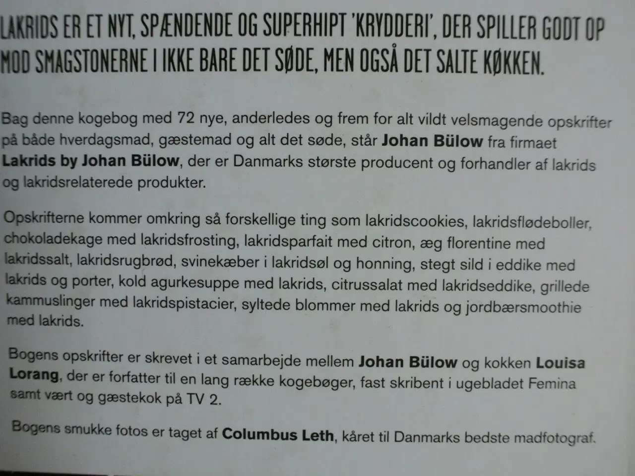 Billede 3 - lakrids i maden, af johan bülow, emne: mad og vin