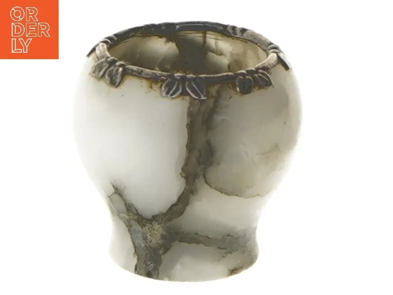 Billede 1 - Onyks marmor vase (str. Ø 5,5 cm længde 6,5 cm)