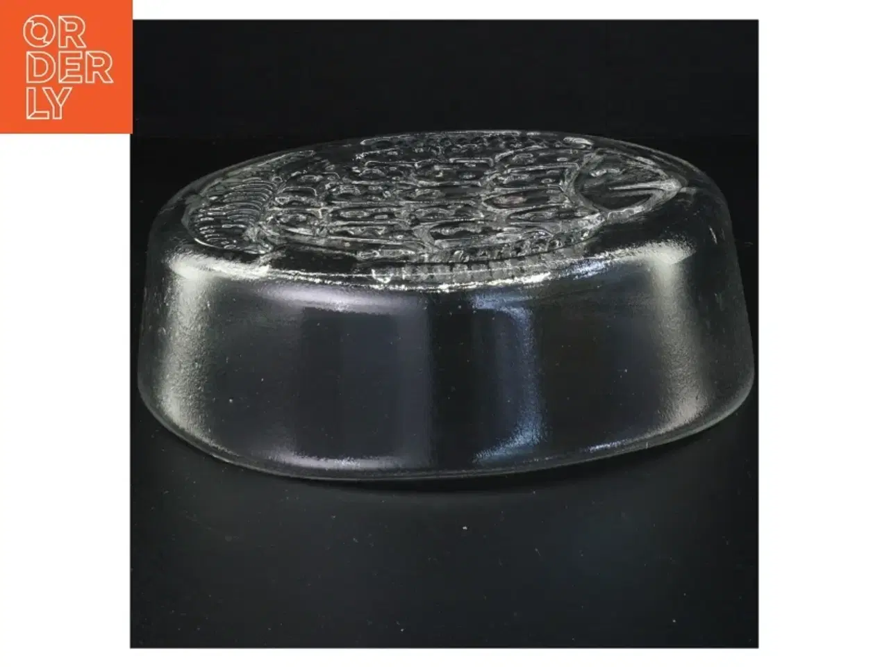 Billede 3 - Glas serverings fad med fiskemotiv i bunden (str. 22 x 6 cm)