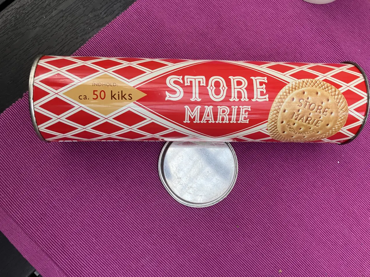 Billede 3 - Antik dåse med "Store Marie" kiks