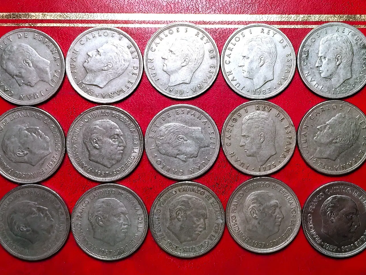 Billede 2 - SPANIEN SPAIN ESPANA 15 x 5 Peseta 1958 - 1984